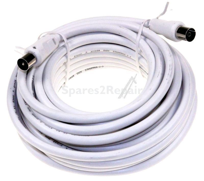 White 100hz Coaxial Cable - Coax-lead Coax-plug & Coax-socket 7,5m Class:a