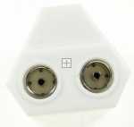 Com Coax Plug/coax Socket - 2-way Coax-spliter 1xplug - 2xsocket 9,52mm Plastic