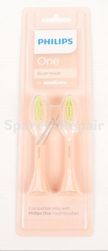 Philips Tooth Brush - 881102205020 Bh1022-05 Philips One By Sonicare 2er-pack BurstenkÖpfe Pfirsich