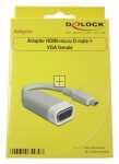 Delock Cable/plugs/adapter - Adapter Hdmi Micro-d Male > Vga Female - 65470