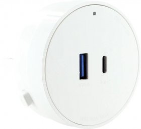 Schwaiger Connection Block - Power-rail Mspw0310 Modular Power Plug White 1x Usb-c And 1x Usb-a On-off Switch
