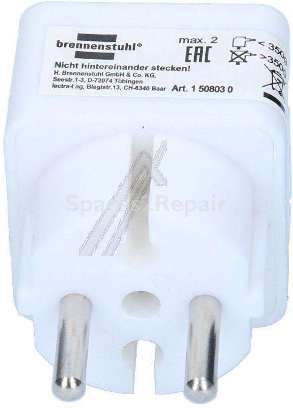 Brennenstuhl Connection Block - Adaptor Plug With 2 Euro Sockets