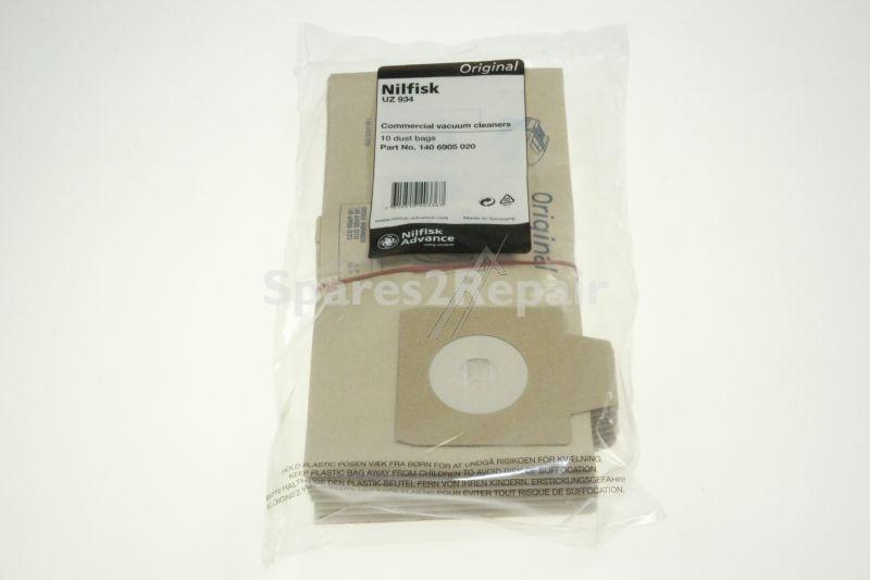 Nilfisk Vacuum Cleaner Bags - 140 6905 020 Dust Bag (x10) Cubic-uz934