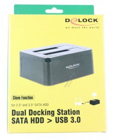 Delock Hard Drive Dockingstation - Dual Docking Station Sata Hdd > Usb 3.0 With Clone Function