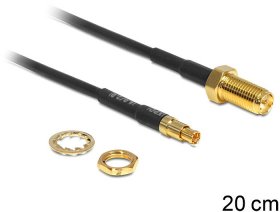 Delock Sma-cable - Antenna Cable Rp-sma Jack Bulkhead > Ts-9 Plug 200 Mm