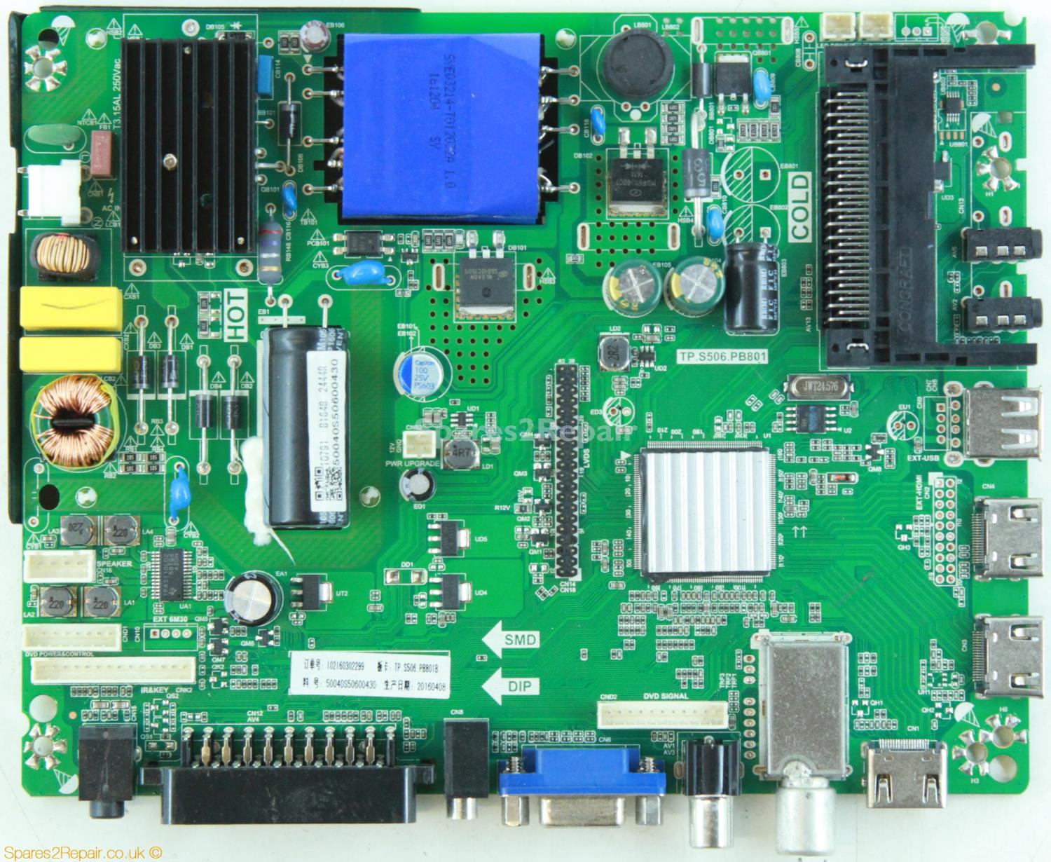 JVC LT-32C365 - Main Board - TP.S506.PB801 - TP.S506.PB801B - 50040S50600430