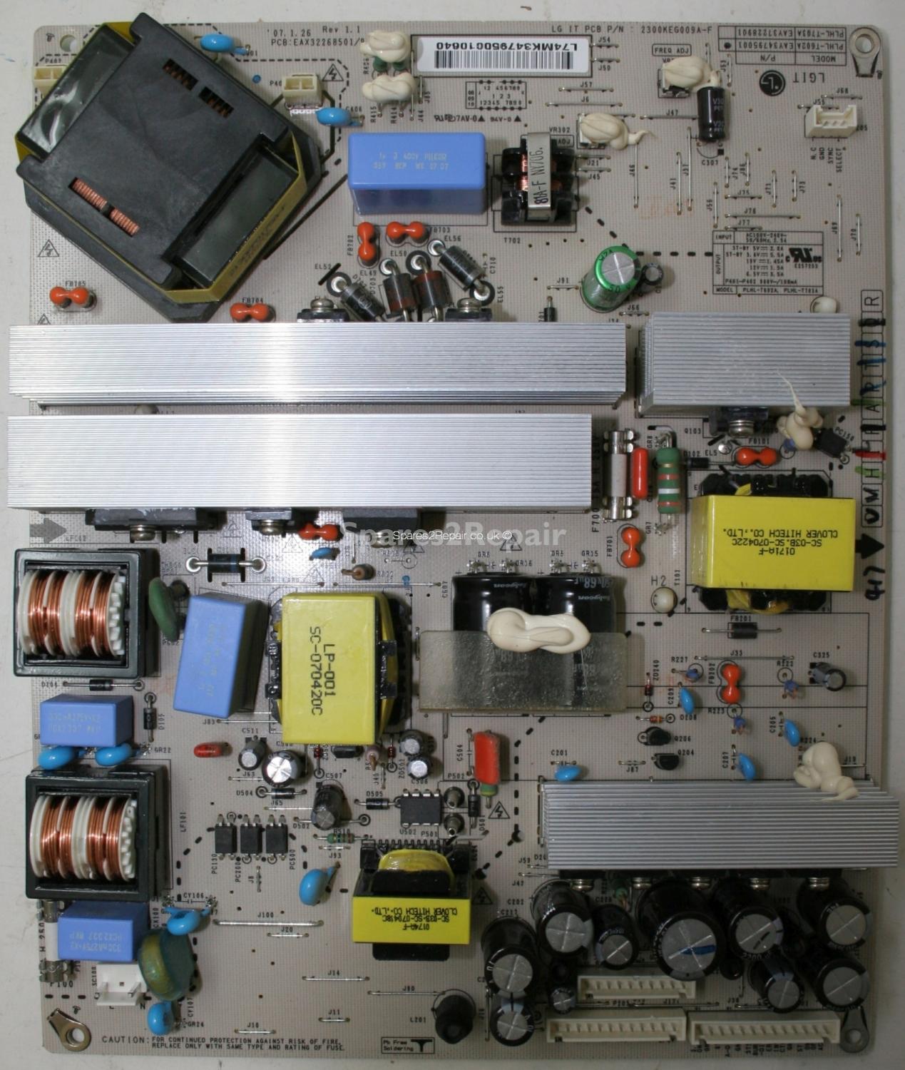LG 32LC46 - PSU - EAX32268501/9 - Rev 1.1 - EAY34795001 - 2300KEG009A-F - PLHL-T602A