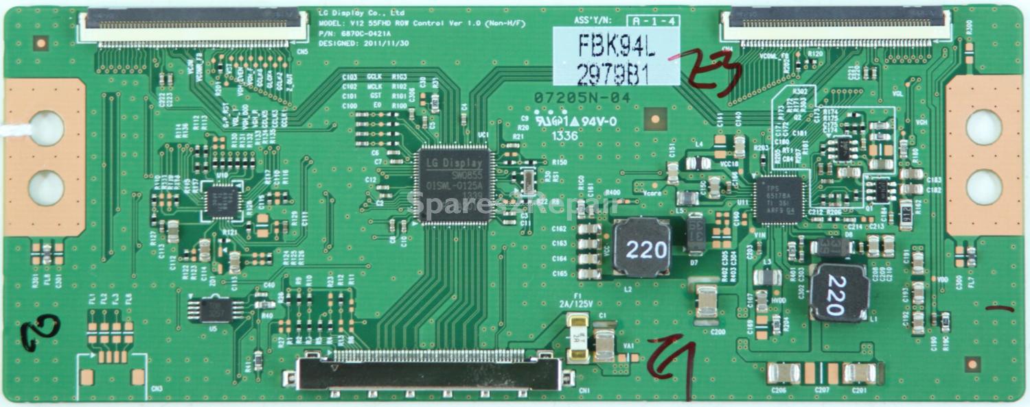 LG 55LA620V - T-Con - 6871L-2979B - 6870C-0421A - V12 55FHD R0W Control Ver 1.0 (Non-H/F)