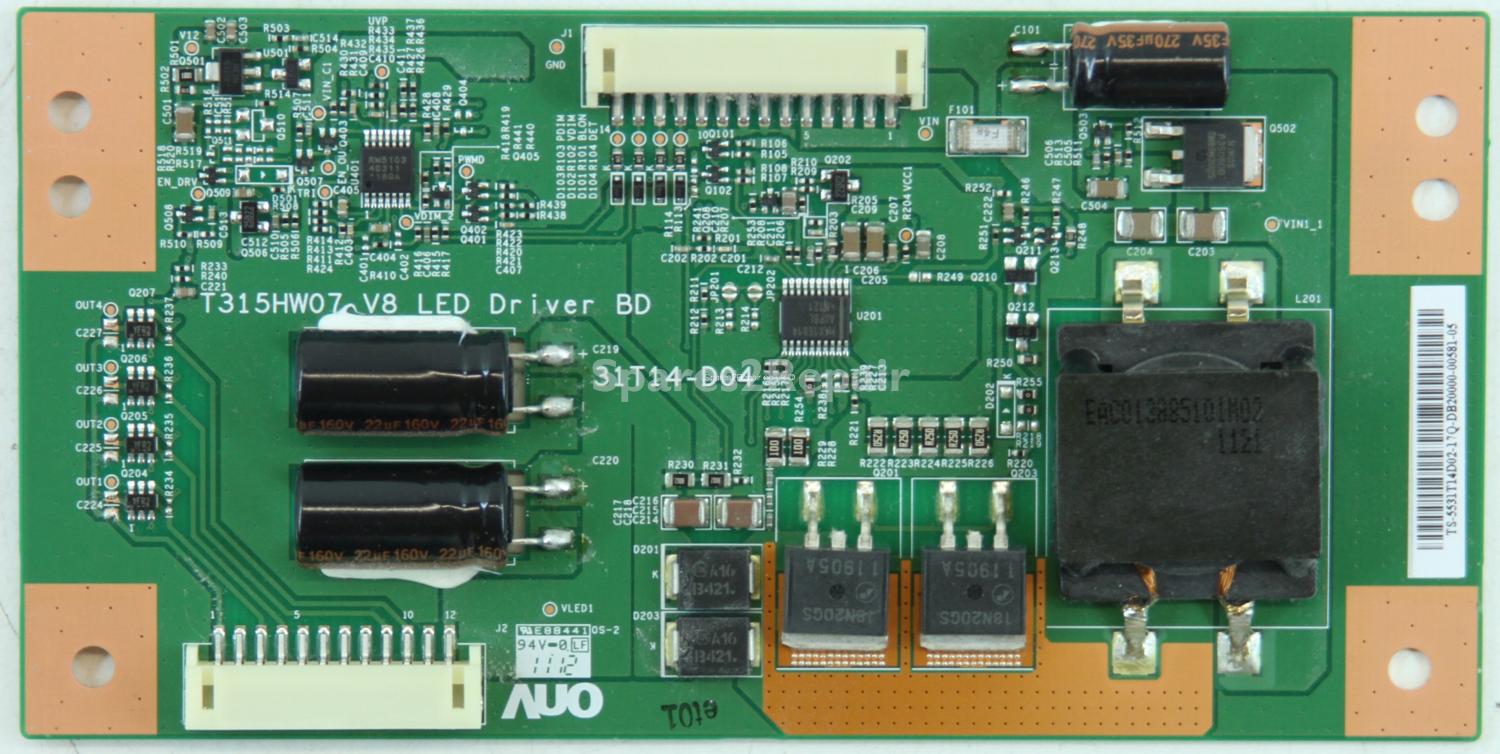 LG 32LV355U - LED Driver Board - 55.31T14.D02 - 31T14-D04 - T315HW07 V8 LED Driver BD