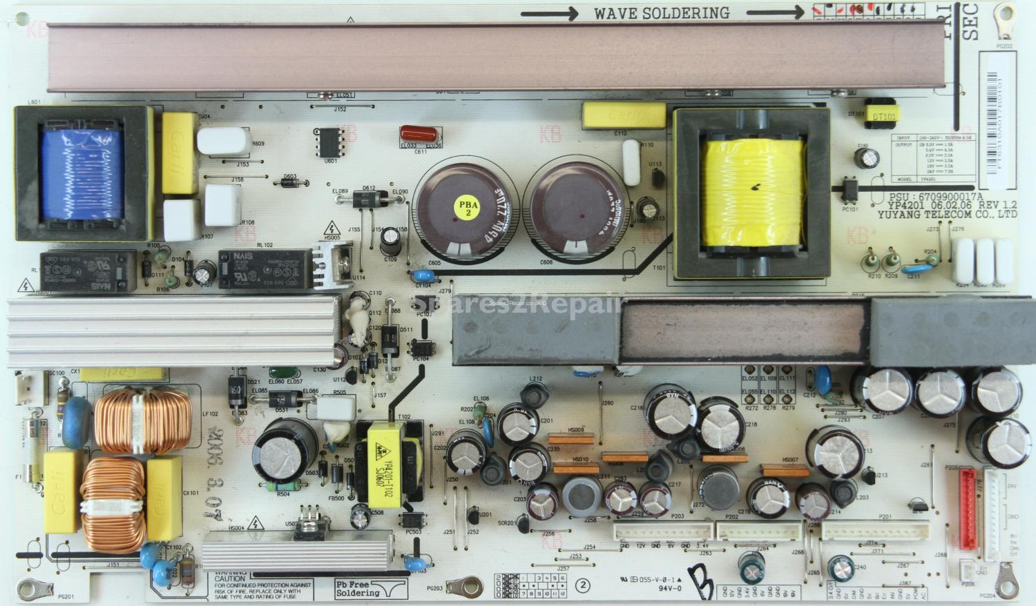 LG 42LC2D-EC - PSU - 6709900017A - YP4201 - Rev 1.2