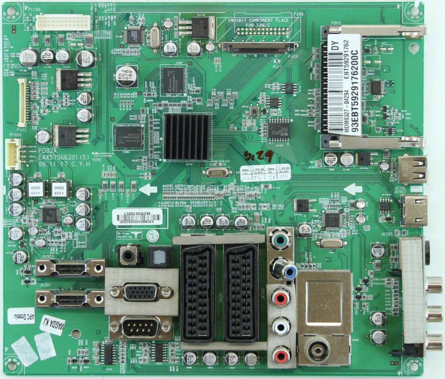 LG 50PS6000 - Main AV - EAX57566201 (5) - PD92A - EBR59292062 - EBT59291762