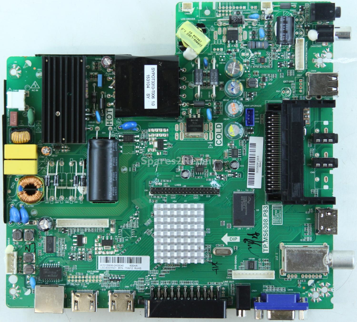 Seiki SE40FO04UK - Main Board - TP.MS6308.P83 - A15105606 - LSC400HN01