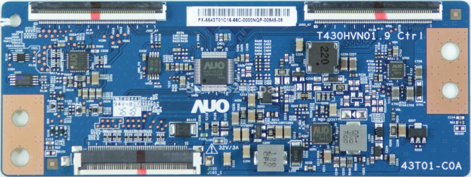 Sony KDL-43WD756 - T-Con - 55.43T01.C16 - 43T01-C0A - T430HVN01.9 Ctrl