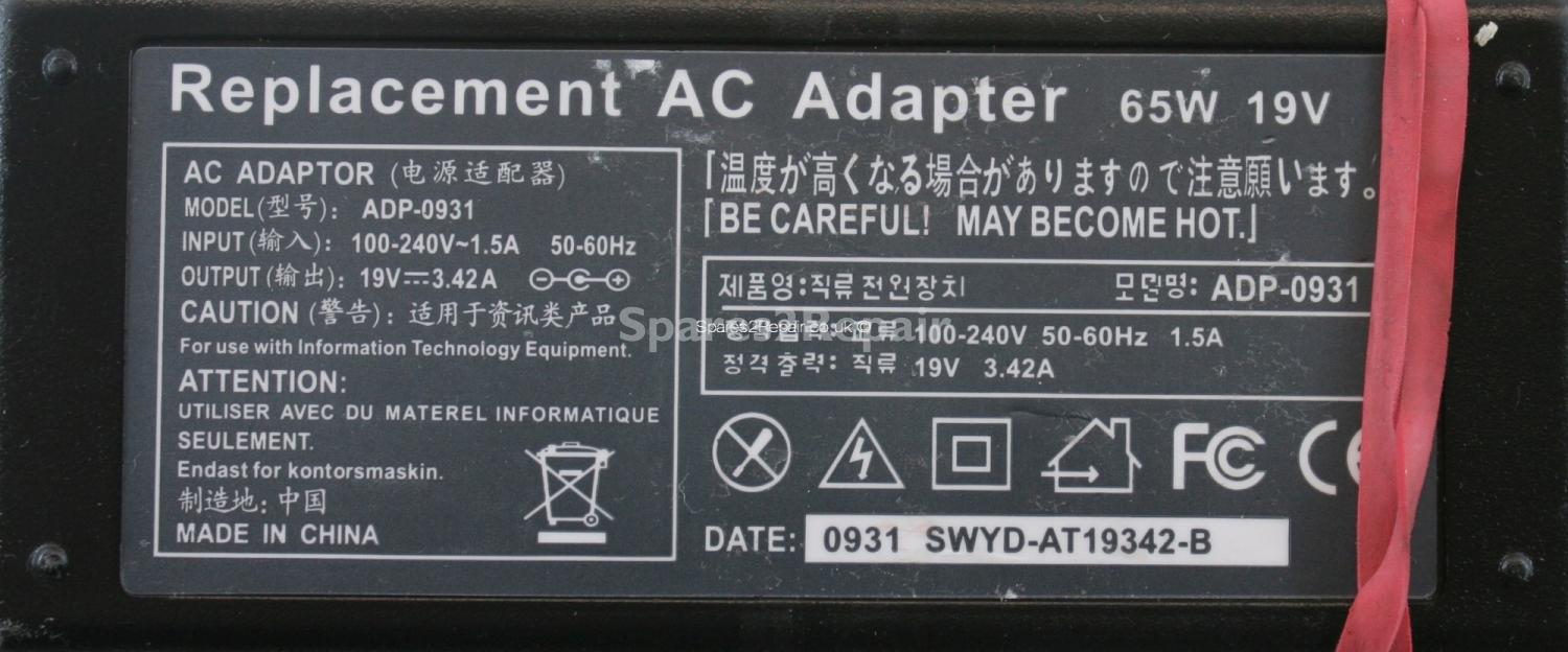 Unbranded - Charger - ADP-0931 - 19V 3.42A